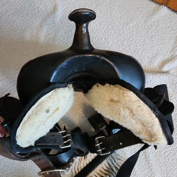 Vintage Y2K Abetta Western Faux Suede Leather Lightweight Saddle Size 15 Rodeo - Picture 7 of 10